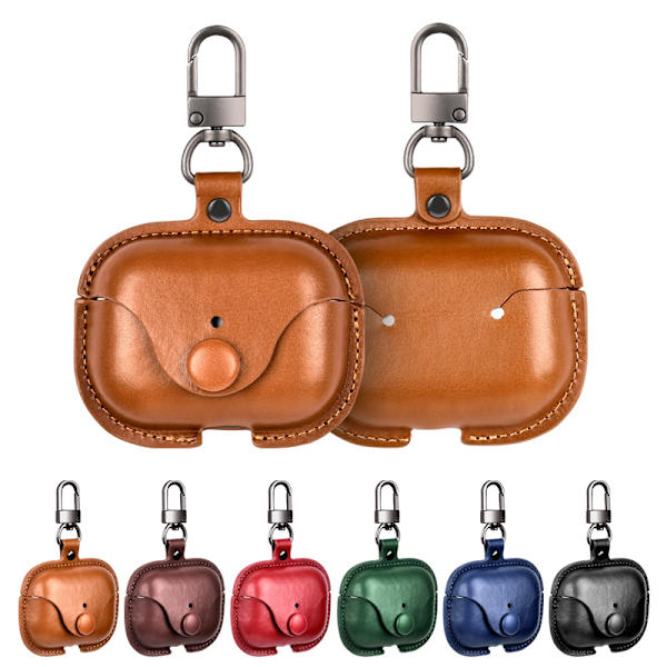 Læderetui til AirPods 3 Beskyttende læderetui Stødsikkert cover til Apple AirPod 1 og Airpod 2 Etui og etui til earpods (synlig LED-indikator)