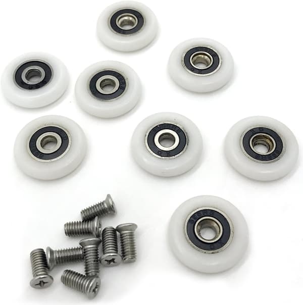 8 dusjrullere (23mm med skruer)