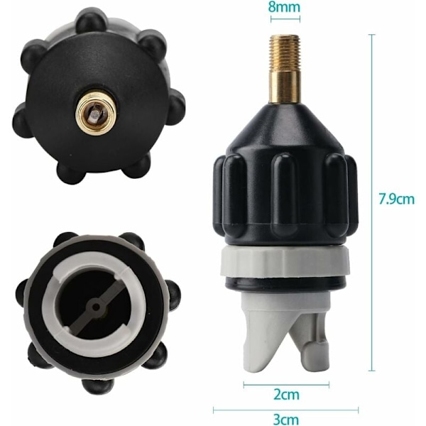 Adapterkit til 2-rums kajak, Sup adapterventil, pumpekonverter til kanoer, stand-up paddleboards