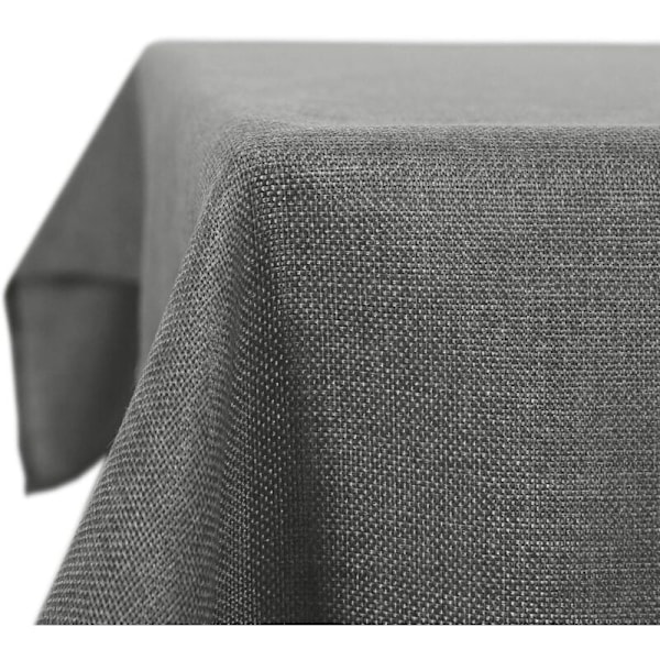 Vattentät Fläckresistent Duk med Linneeffekt för Matrumsbord 130x220 cm Grå