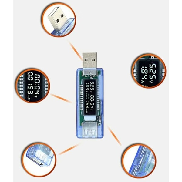 USB spänningstestare Numerisk strömtestare Strömspänningstestare Tyter hastighet Tyter av effekt testare USB spänningstestare USB spänningstestare