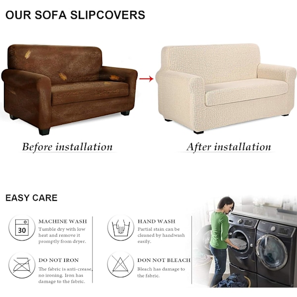 1 Person (1 Överdrag för Soffa + 1 Överdrag för Kudde) Överdrag för Soffa, Jacquard Överdrag för Fåtölj Överdrag för Soffa, Stretch Spandex Stretch Överdrag för Soffa Möbel Pro