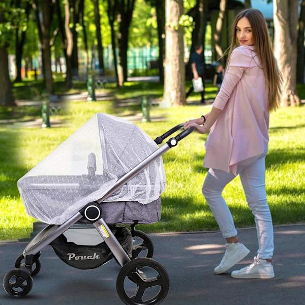 Universalnät för barnvagnar, bärselar, paraplyer, spjälsängar, bilbarnstolar, barnvagnar, stretchigt och hållbart, vitt