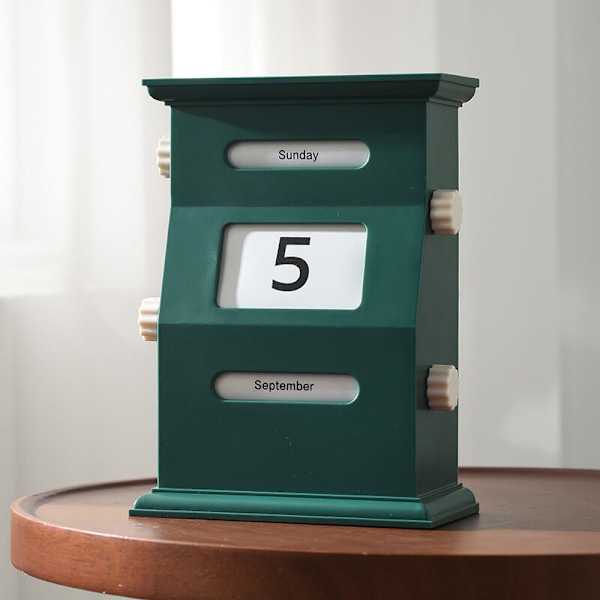 Evighedskalender - Retro Bordkalender Blokke Dato Visning Borddekorationer Borddekoration Datoblokke, Evige Kalenderblokke til Kolleger, Fre