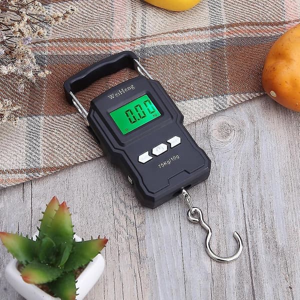 Lcd-digitaalinen näyttökoukku (mittanauhalla) kalastusmatkoille (musta)