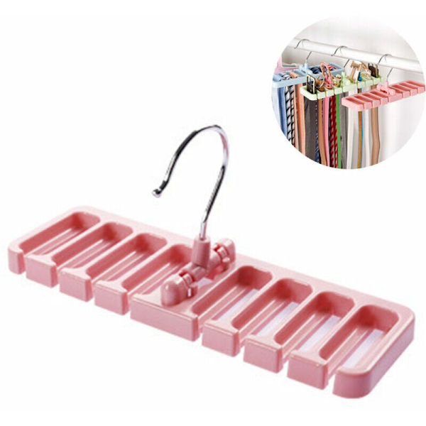 Hodeholder Strømpe 10 spor slips Stativ Stativ organizer i robust plast garderobe plassbesparende, rosa, rosa