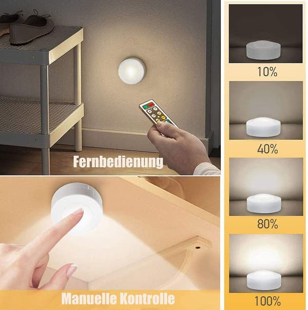Skaplys LED med fjernkontroll, lys for skapbelysning