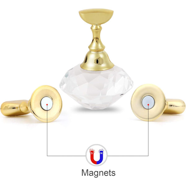 Nagelkonstdisplayställ (transparent) med magnetiskt stativ och kristallbas, nagelkonstdisplayställ, nagelkonstspetsdisplayställ för nagelkonstutställningslokal