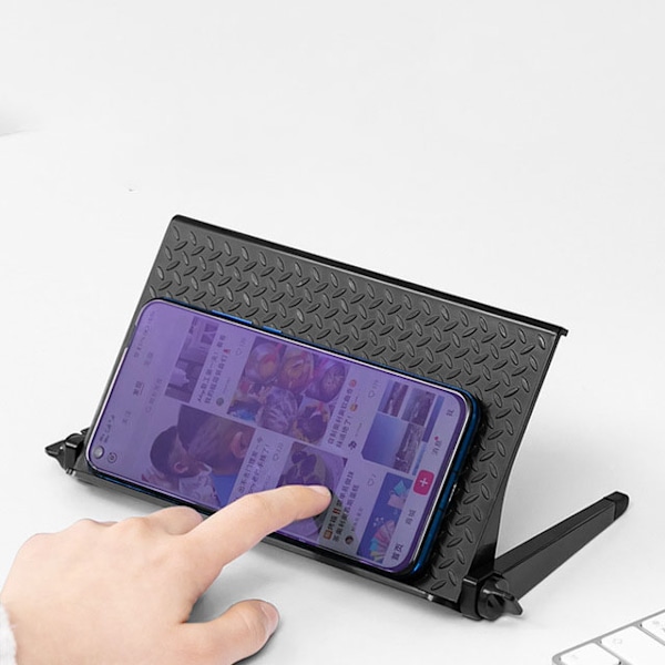 Plastik Computer Skærmbærer LCD TV Display Set-top Box Holder Multifunktion Punch-fri Opbevaring (Sort, L)