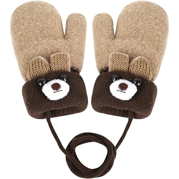 Strikkede ullhansker vinter varme fluffy full finger hansker søte tegneseriehansker fortykkede fløyel halterhansker bursdag julegave