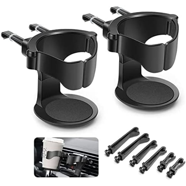 Auton mukiteline, (Musta) 2 kpl Auton mukiteline, Säädettävä auton mukiteline, Autojen, kuorma-autojen, matkailuautojen ilmanvaihtoaukkoihin