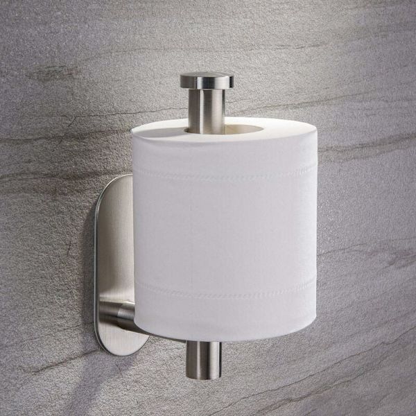 Selvklæbende toiletrulleholder, toiletpapirholder i rustfrit stål til badeværelse og køkken