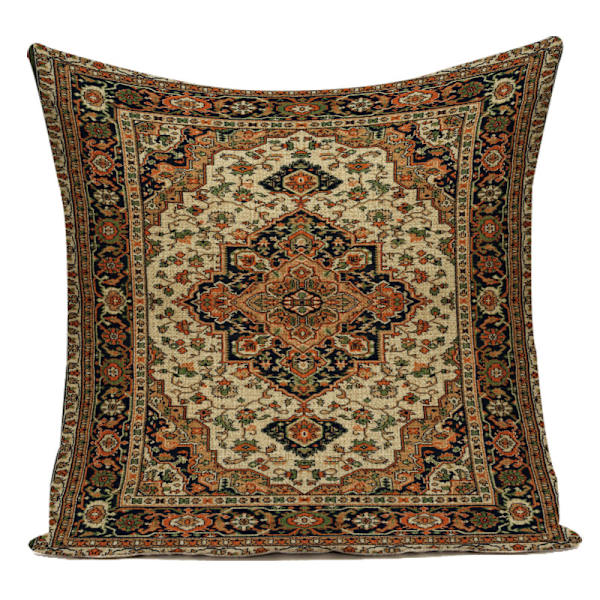 4 pudebetræk akvarel mønster fliser og orientalsk retro firkantet farverig maleri pudebetræk 45x45 cm (stil B)