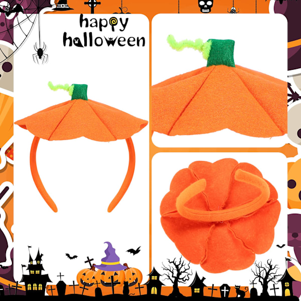 3 kpl Halloween-kurpitsapannat Halloween-asuja varten Kurpitsapannat Joustava kurpitsalakki Päänauhat Halloween-juhlatarvikkeisiin