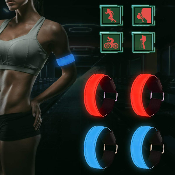 LED-Reflekterande Armband, Laddningsbart LED-Armband Luminous Armband Natt Säkerhet Hög Synlighet, För Utomhussporter Cykling Jogging Säkerhet Fluore