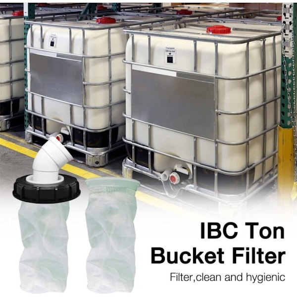 IBC-kannen suodatin 45°, 163 mm nailoninen sadevesisuodatin, pestävä kannella IBC-sadevesisäiliöön DN 150