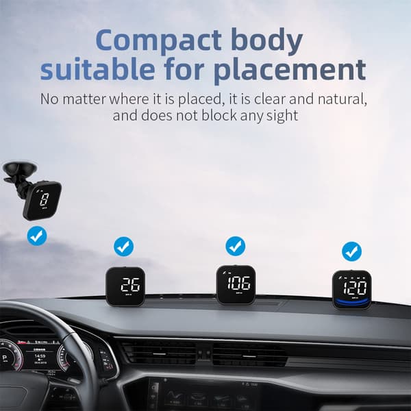 Bil HUD Head Up Display, Universal Digital Speedometer KMH og MPH med sugekopmontering og USB-interface til alle køretøjer