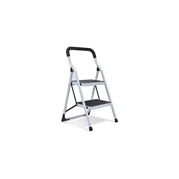 Foldbar trappestige med 2 trin med robust skridsikker pedal og stor kapacitet på 150 kg Multi-Escabeau til hjemmet og køkkenet for at spare plads