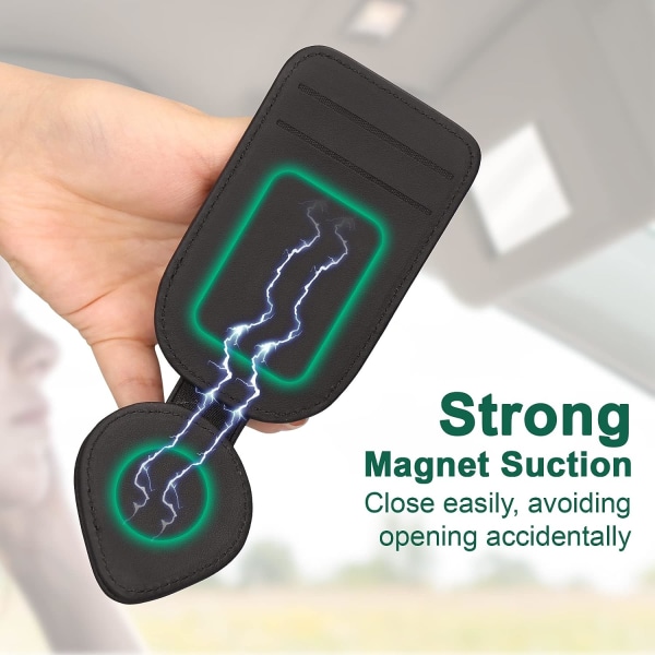 Holder for bil, Universal Magnetic Car Solbrilleholder med 2 C