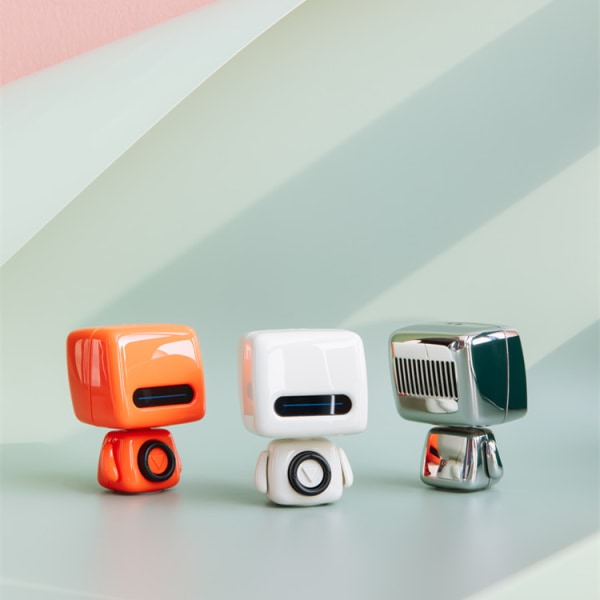 Mini Cute bærbar robot Bluetooth-høyttaler (grå)