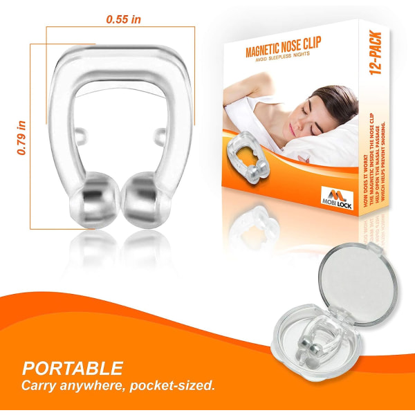 Anti Snoring Magnetic Clip (12-pack) - En enkel lösning för näsan