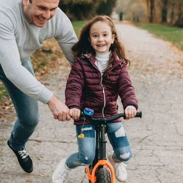 Børnecykelklokke, Solsikkeformet cykelklokke, Voksne børn drenge piger - Borestørrelse: 2,2 cm / 0,86\" blå