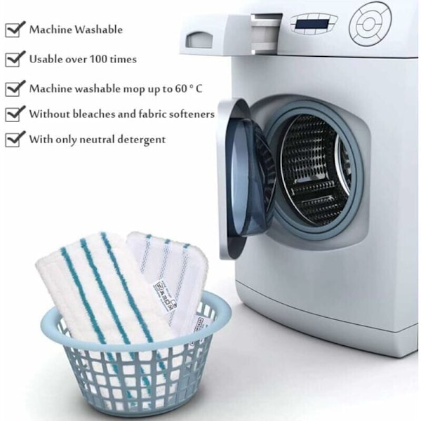 5 suorakulmaista mikrokuituista puhdistustarviketta Black Steam Mop+Decker -höyrymoppiin - korvaava FSMP20 - malleihin FSM1630, FSM1616, FSM1605, FSMH13E5, FSM1321, FSM