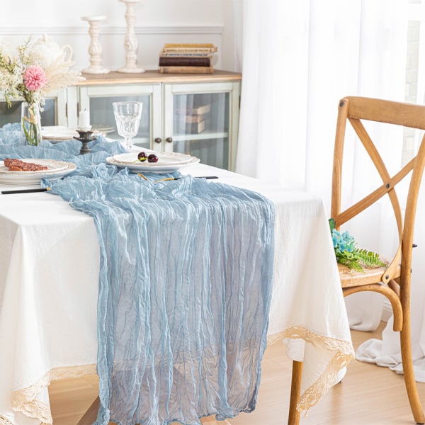 Bryllup, bursdagsfestduk, lyseblå