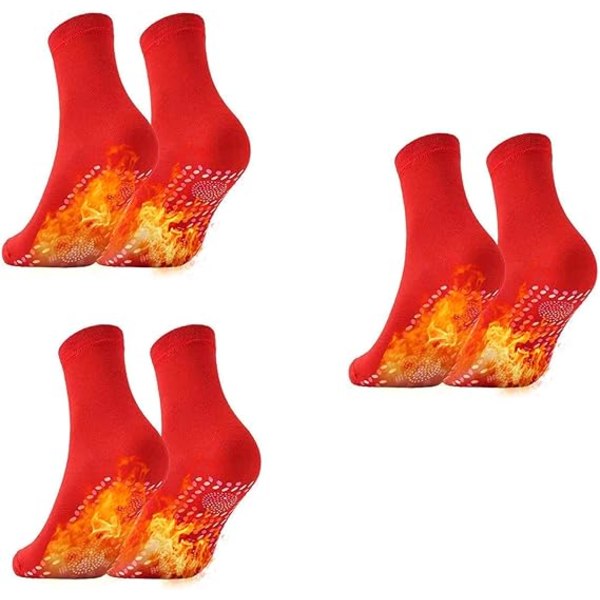 Slankende sunde sokker Selvopvarmende sokker, 3 par skridsikre Yoga Pilates sokker Fodmassage sokker Sportsstrømper Heltå Ankelsokker Mænd Kvinder, UK 4-
