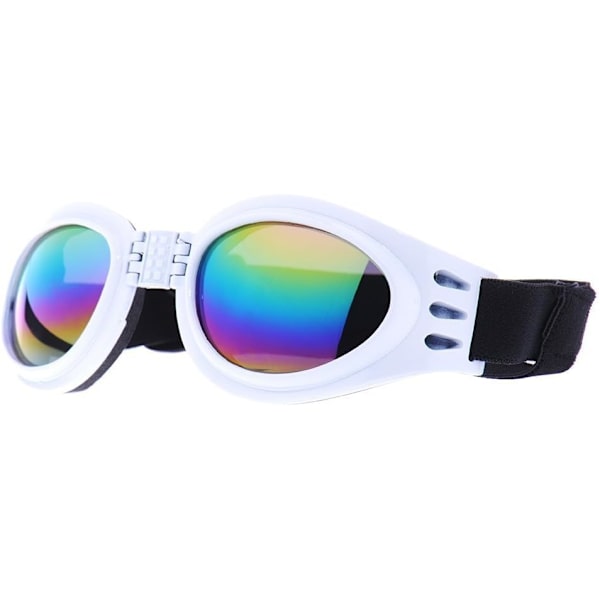 Hunde Goggles Øjenbeskyttelse Vandtætte Kæledyr Solbriller til Hunde Ca. Over 13 lbs (Hvid)