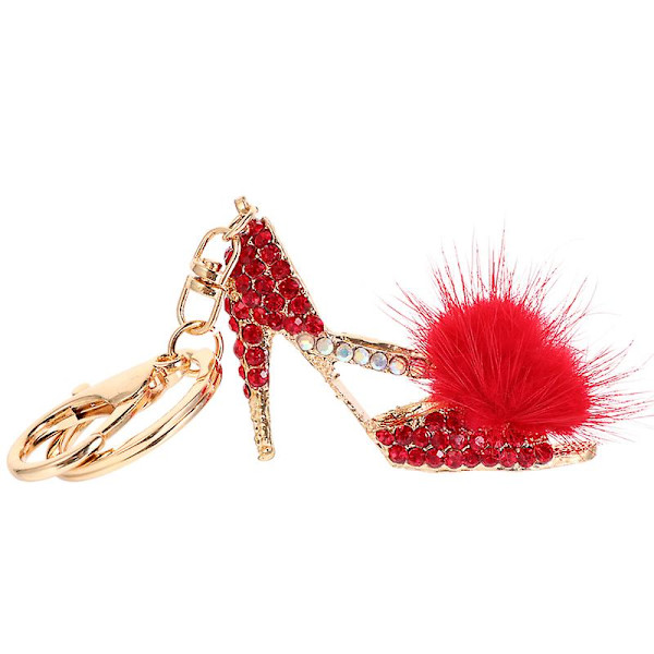 1 st högklackade skor design hänge strass kung ring väska hängande dekoration rosa
