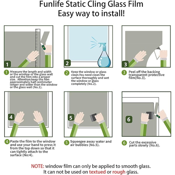 Fönsterfilm i färgat glas, självhäftande statisk fönsterfilm, dekorativ för hemmet, UV-skydd, integritetsskydd, värmeisolering, grön glasmosaik 11,8\" x 39