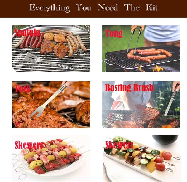 BBQ-kit i rostfritt stål, grillverktyg, grillredskap
