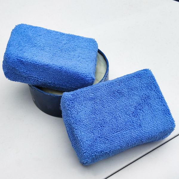 Premium mikrofiberapplikator, blå, 4-pak bilsvamper