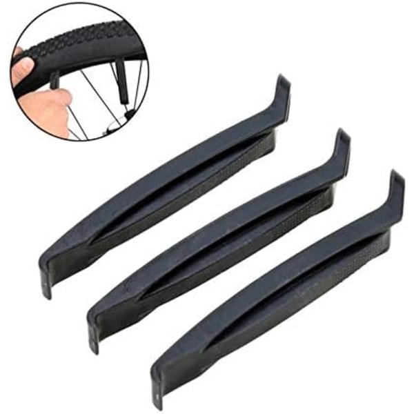 3pcs Bike Tire Lever Repair Kit Tire Pry Bar Cycling Repair Tool Bicycle Accessories Nylon Plastic Tyre Rods (Black)