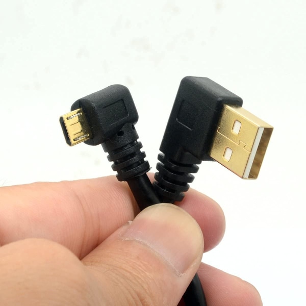 90 grader USB 2.0 til Micro USB B hannkabel 50 cm venstre vinkellading
