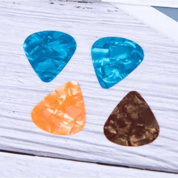 100 stycken gitarrplektrum, olika tjocklekar abstrakt konst färgglada celluloid gitarrplektrum lämpliga för bas, elgitarr (slumpmässiga färger)(0,46 tjocklek