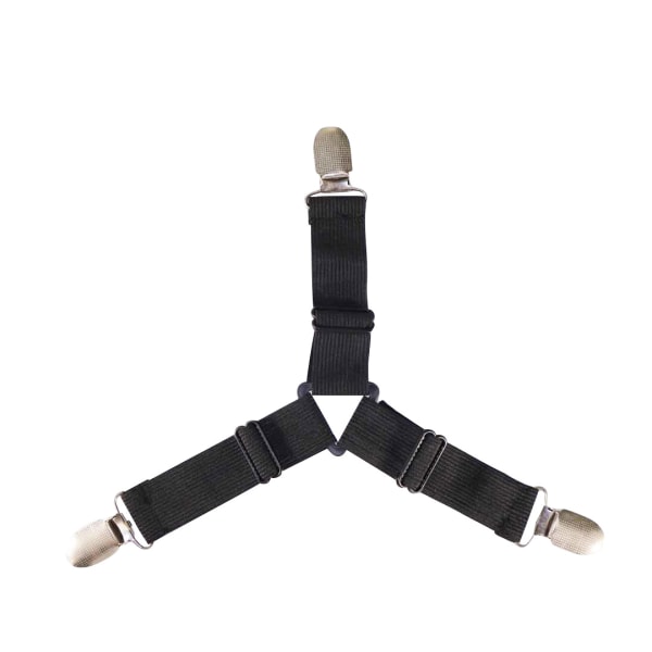 Svarte sengetrekkstropper 4 stk. - Justerbare sengetrekkstropper med trekantdesign