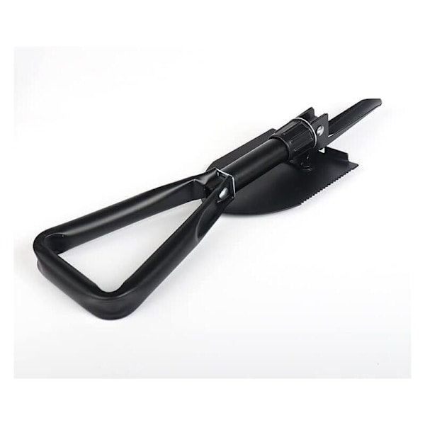 1 stk. stor multifunksjonell sammenleggbar spade på 48 cm med oppbevaringspose, campingspade for graving/kutting/planering/fjerning av tre, sammenleggbar spade