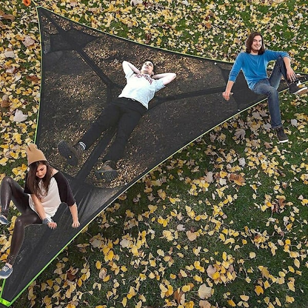 Stor Trekantet Hængekøje til Camping Træ Bærbar Hængekøje Multi Person Design til 3 Personer til Rejser Baghave Udendørs Have Camping
