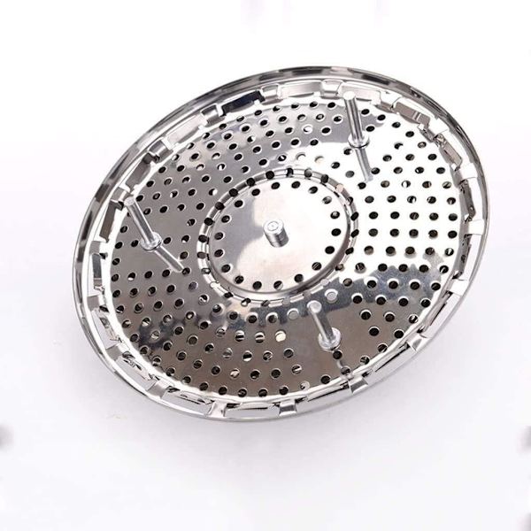 Sølv rustfrit stål frugtskål damper rustfrit stål foldbar sammenklappelig damper bakke multifunktionel damper frugtskål frugtskål