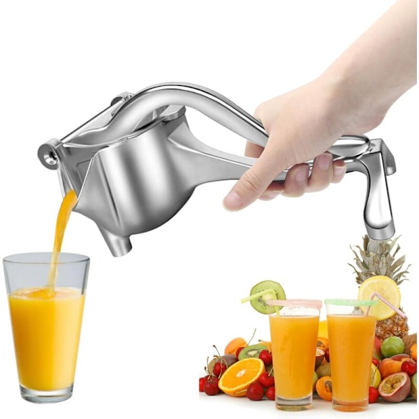 Manuell citruspress, aluminiumspress med hävarm, citruspress med ergonomiskt handtag, används för att pressa citronjuice, apelsinjuice