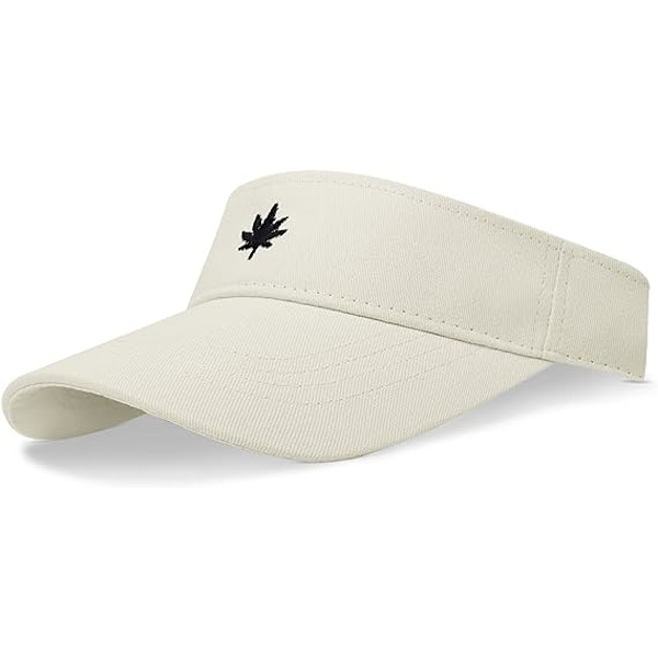 Dam solhatt - Unisex visirkeps, lönnlöv broderad justerbar golfkeps lämplig för utomhussporter