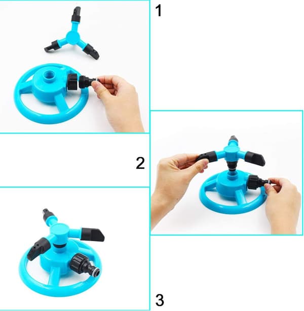 Gräsmattesprinkler 2 st 360° Automatisk roterande pistoler Vatten