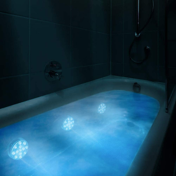 Nedsænkelige LED-lys, 2-pak, 13 LED RGB Dekorative LED Nedsænkelige Lys med RF Fjernbetjening Vandtætte Ideelle til Spa Akvarium Dam Pool Have