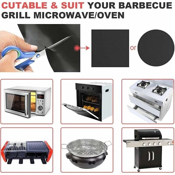 6 stk/batch 50 x 40 cm tommer i teflonfiber genanvendelig non-stick grill rti tæppe af bærbar blad let at rengøre udvendig picnic stegning madlavning barbecu