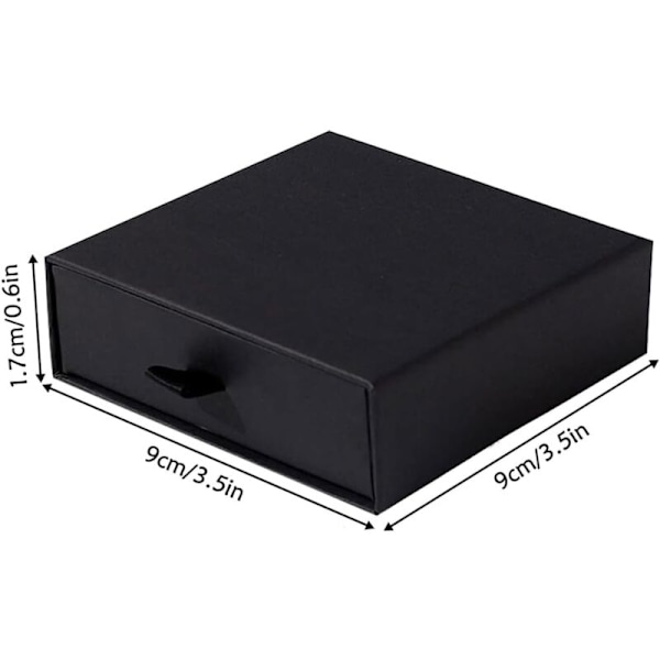 2 stycken smyckespresentförpackning smyckesdisplayfodral presentaskar 9 9 9 1,7 cm / 3,5 0,6 tum Liten presentask kragöglor förvaring förvaring-svart