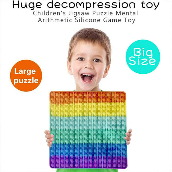 Stor Pop Fidget Leke, Stor Regnbue Pop, 256 Bobler, 12 Tommer