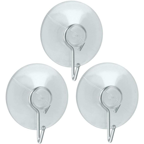 Set med 3 sugkoppskrokar