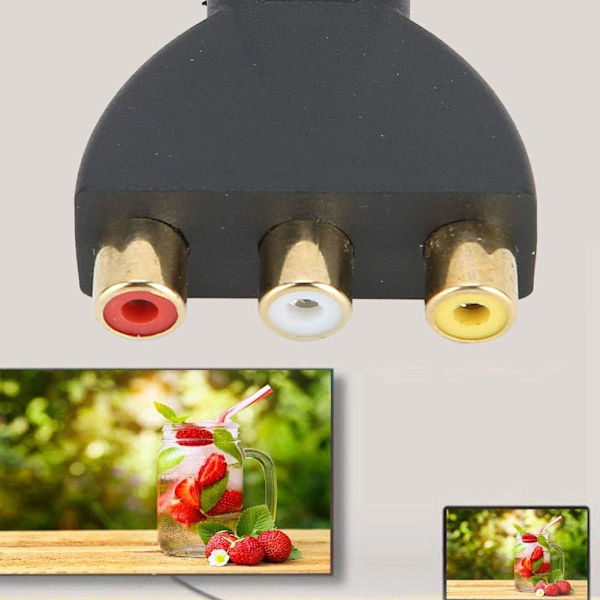 HDMI til RGB til RCA Komponentkonverter 1080P Lyd- og Videosynkroniseringsadapter